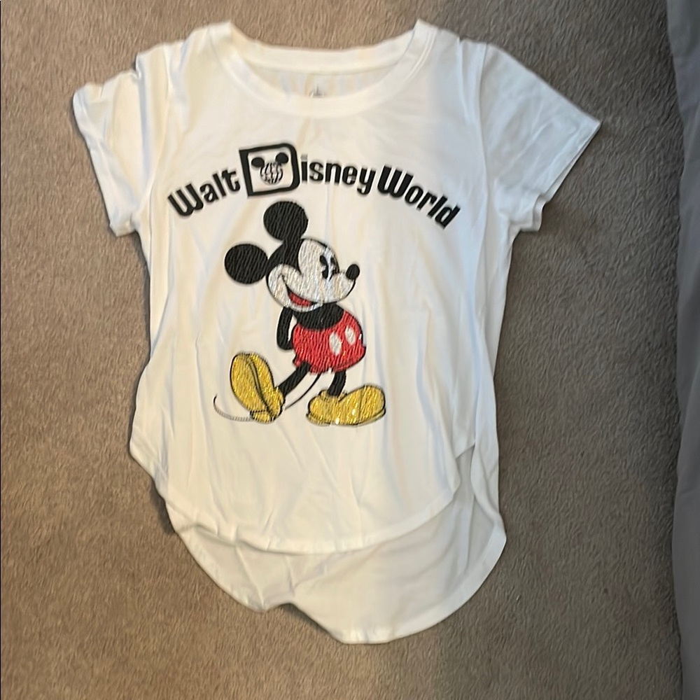 Disney White Mickey Mouse Short Sleeve Tee